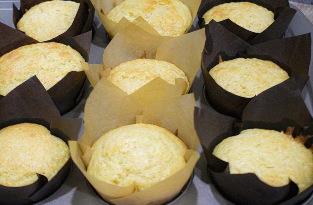Vanilla muffins in muffin tin