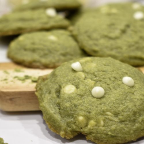 Matcha white chocolate chip cookie