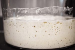 Sourdough starter in jar