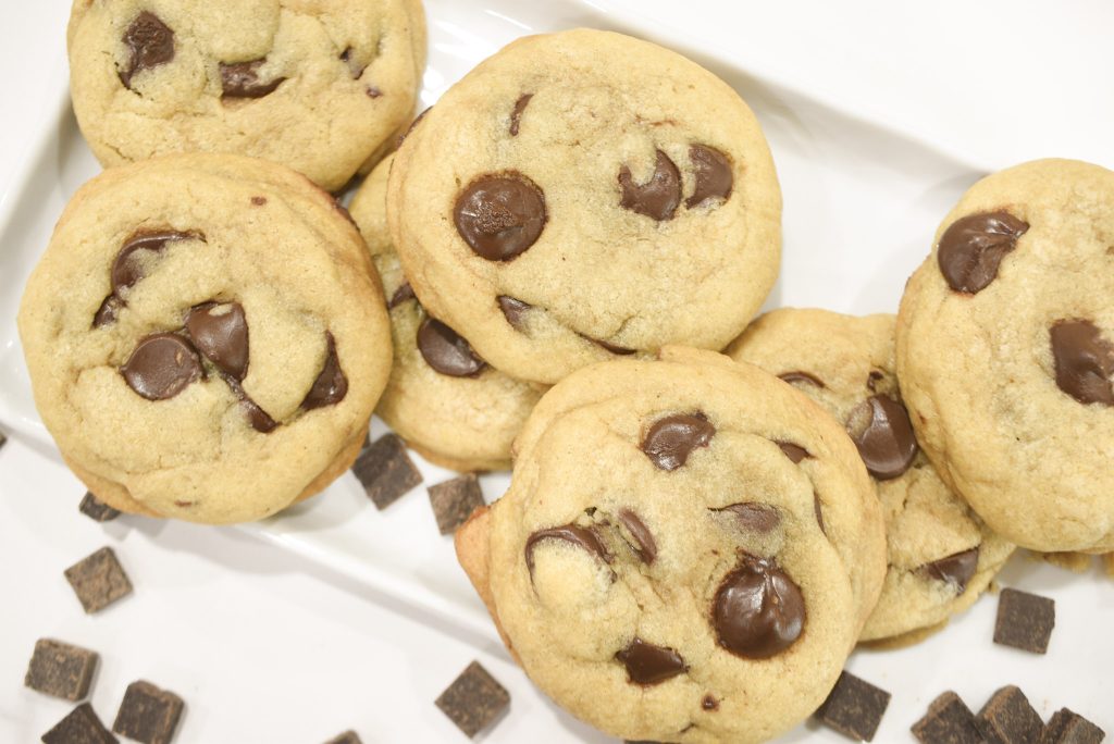 Chocolate Chip Cookies without brown sugar on Plate