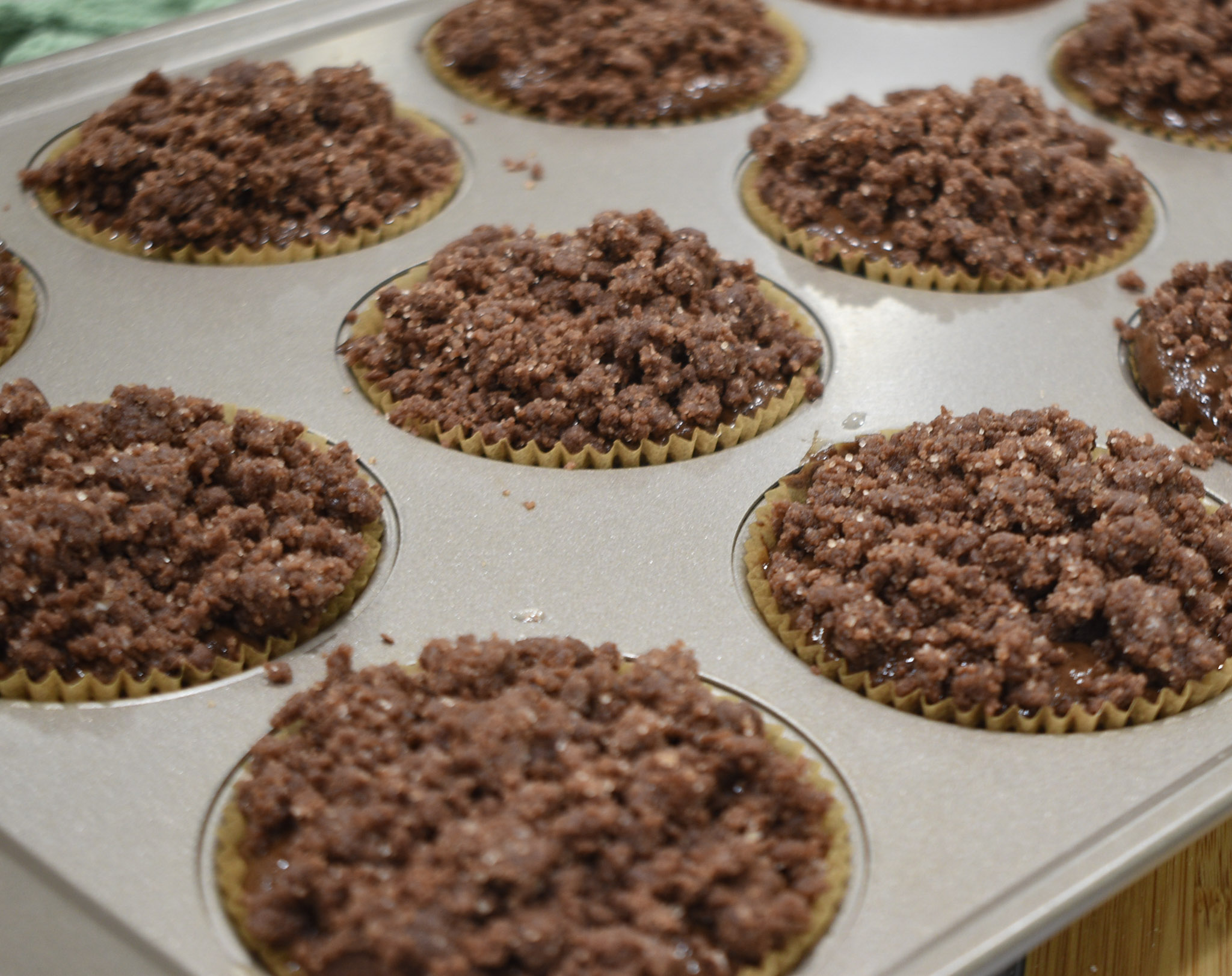 Sourdough Chocolate Muffins Batter in Pan