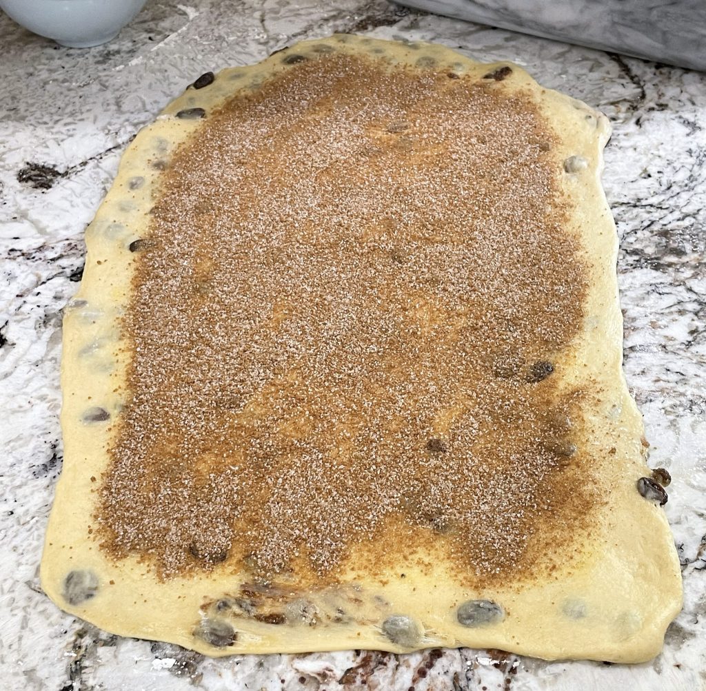 Sourdough Cinnamon dough rolled out