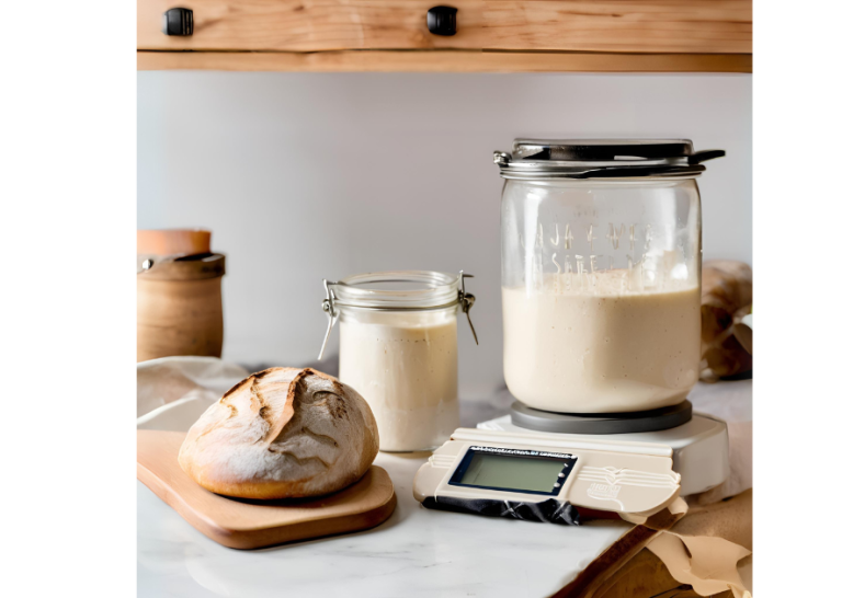 Best sourdough starter kits with scale on a counter